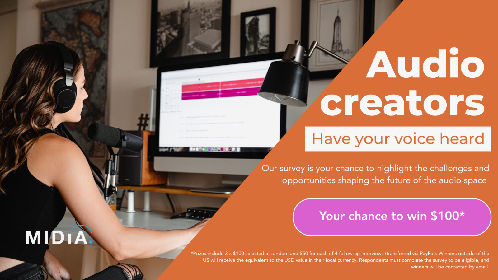 Cover image for Calling all audio creators: Shape the future of the industry and get a chance to win $100!