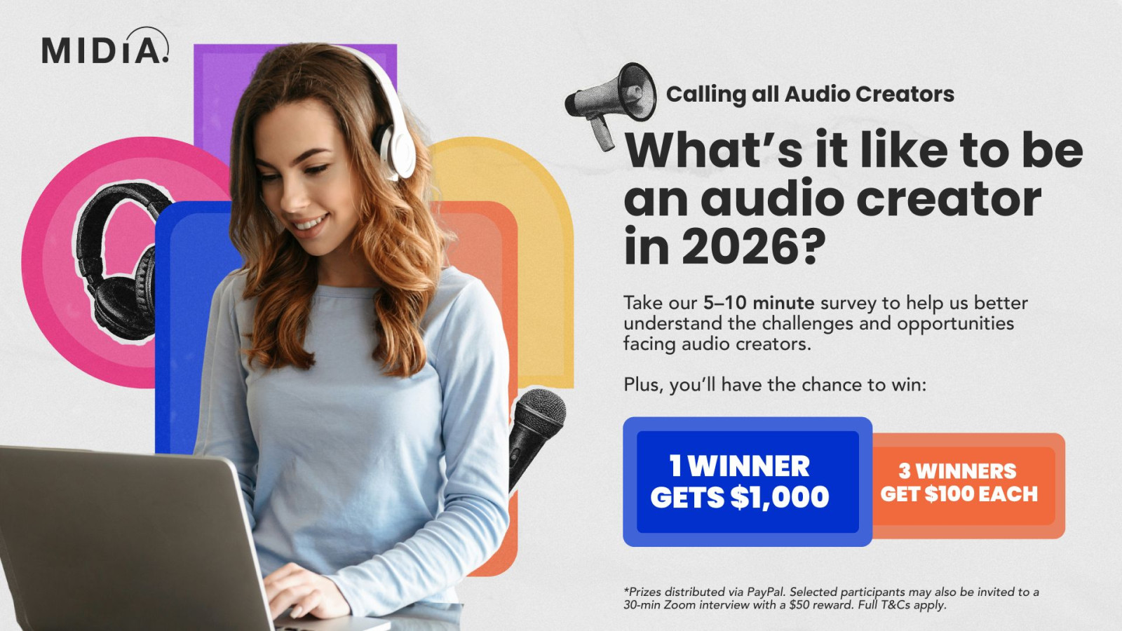 Calling all audio creators: Take our survey and help shape the future of spoken-word audio