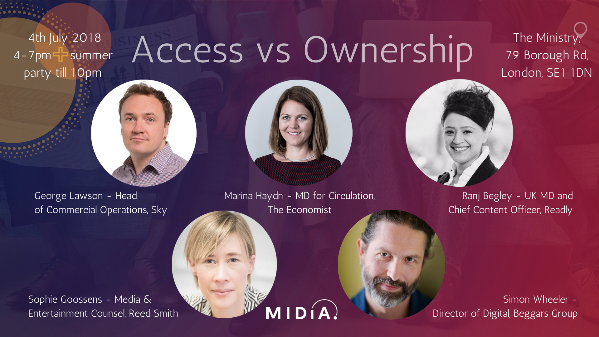 Cover image for Beggars Group, Sky, The Economist, Plus more Speakers at the Access vs Ownership Industry Event