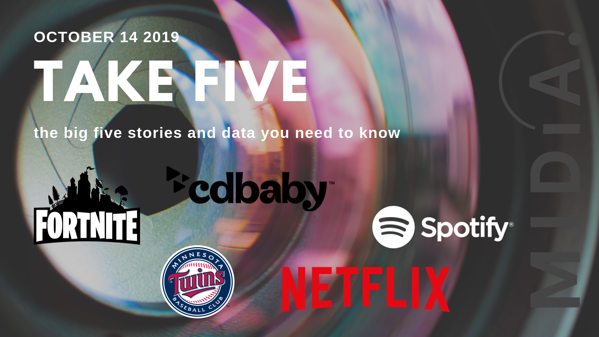 Cover image for Take Five (the big five stories and data you need to know) October 14th 2019