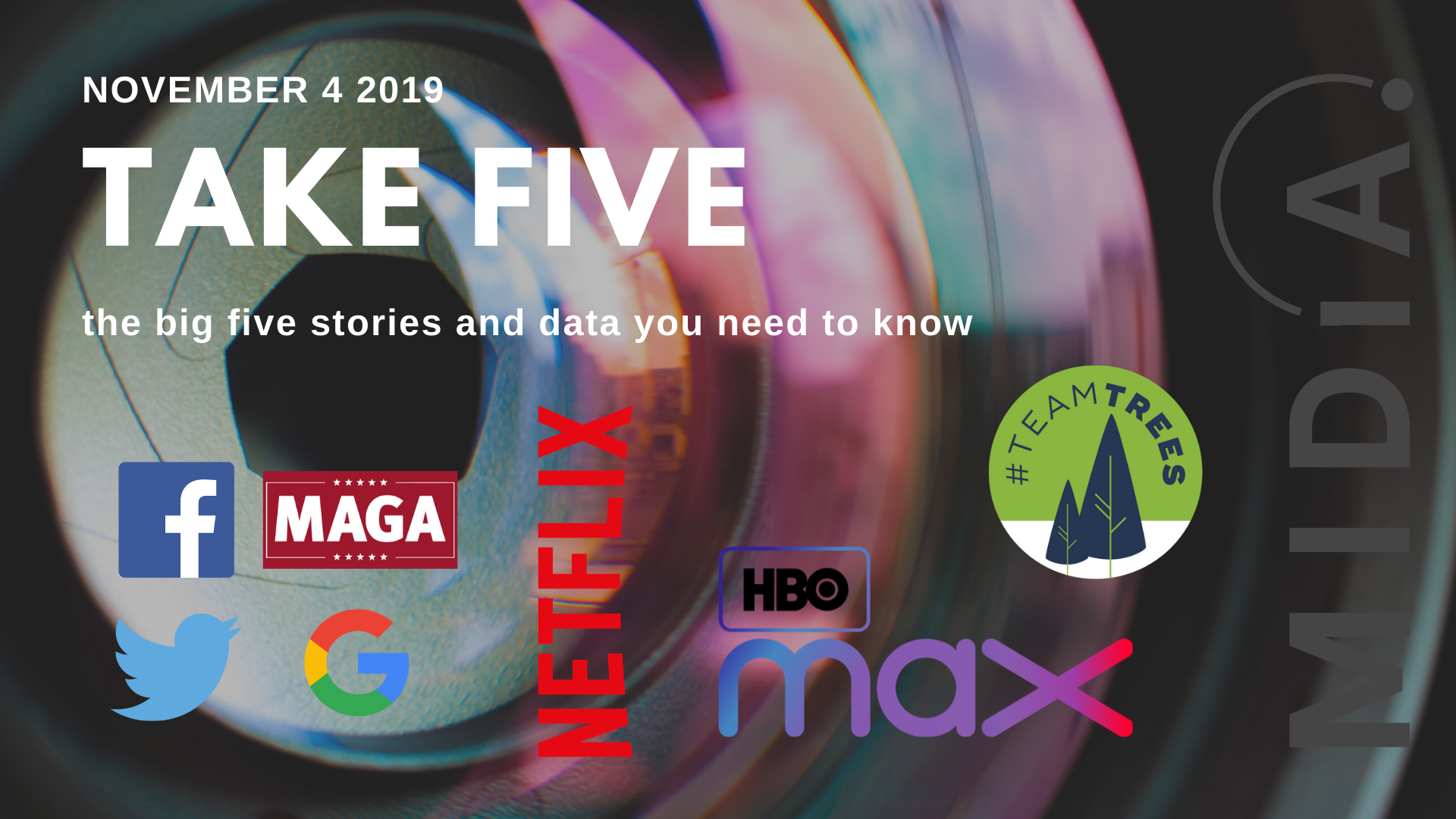 Cover image for Take Five (the big five stories and data you need to know) November 4th 2019