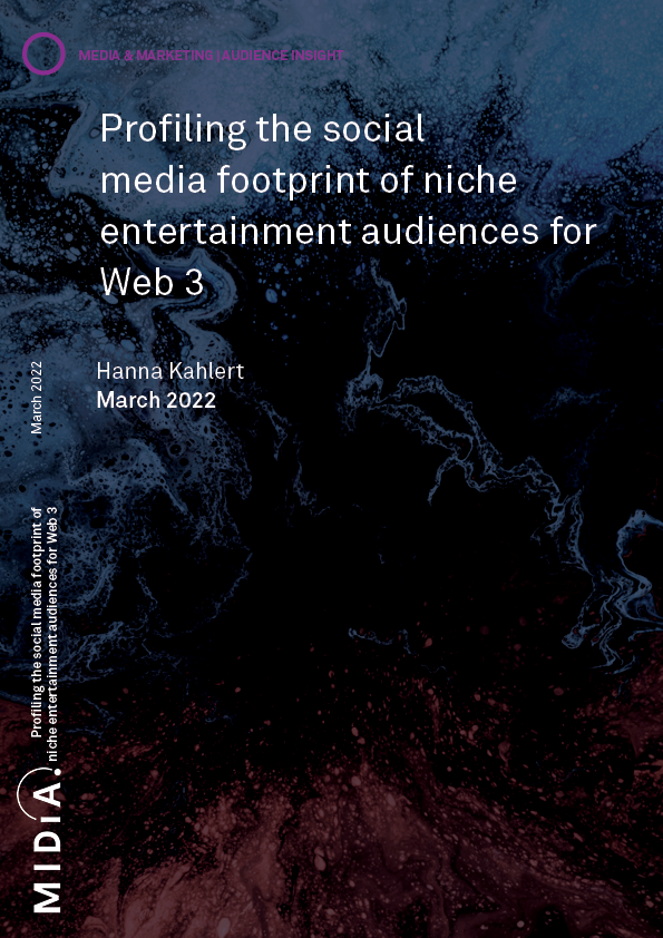 Profiling the social media footprint of niche entertainment audiences for Web 3 Cover image for Profiling the social media footprint of niche entertainment audiences for Web 3