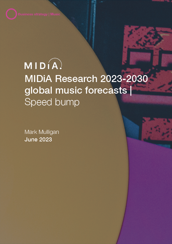 Cover image for MIDiA Research 2023-2030 global music forecasts