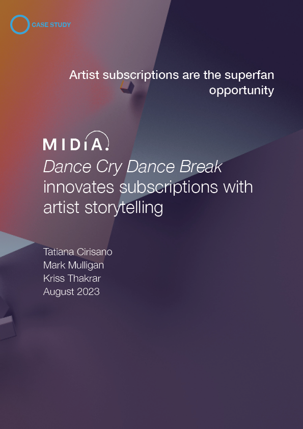 Cover image for Dance Cry Dance Break innovates subscriptions with artist storytelling