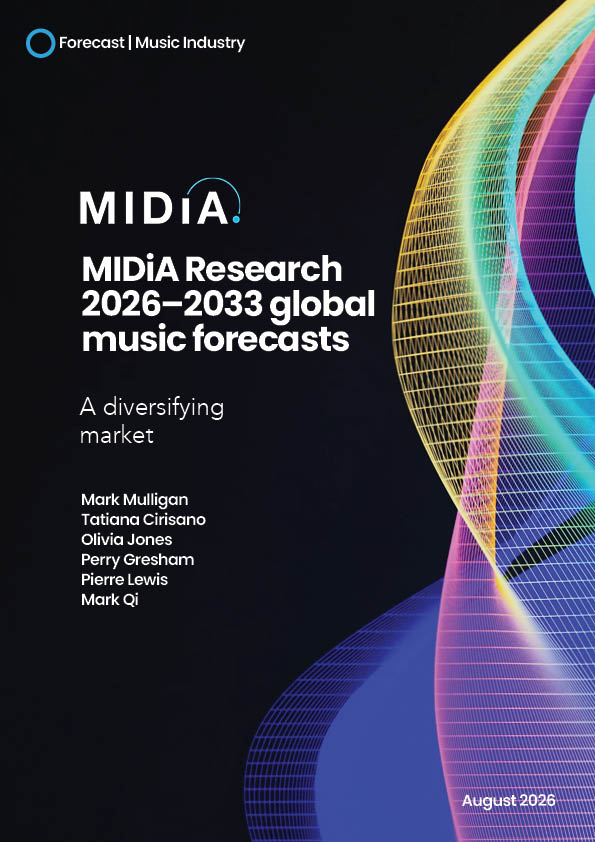 Cover image for MIDiA Research 2026–2033 global music forecasts